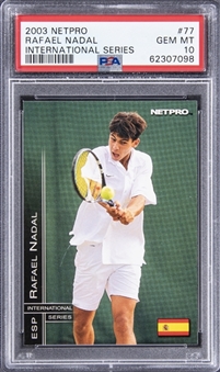 2003 Netpro International Series #77 Rafael Nadal Rookie Card - PSA GEM MINT 10